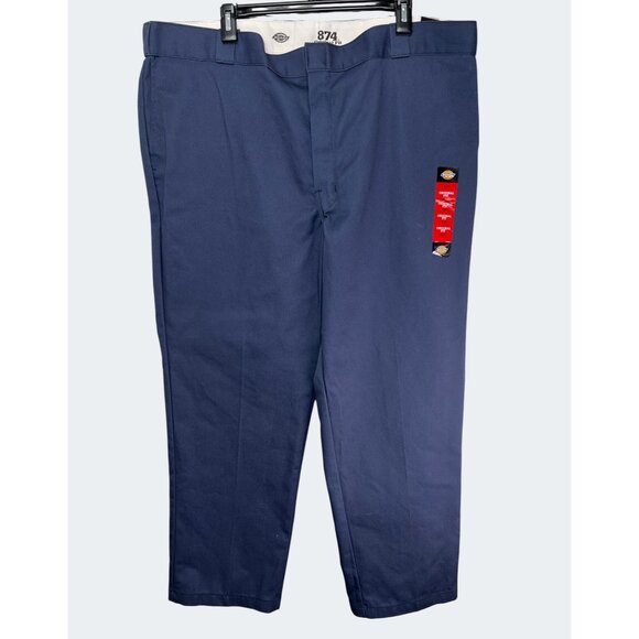 Dickies 874 Original Fit Work Pants Navy Wrinkle Resistant Durable Fabric 44x30 - Picture 1 of 16